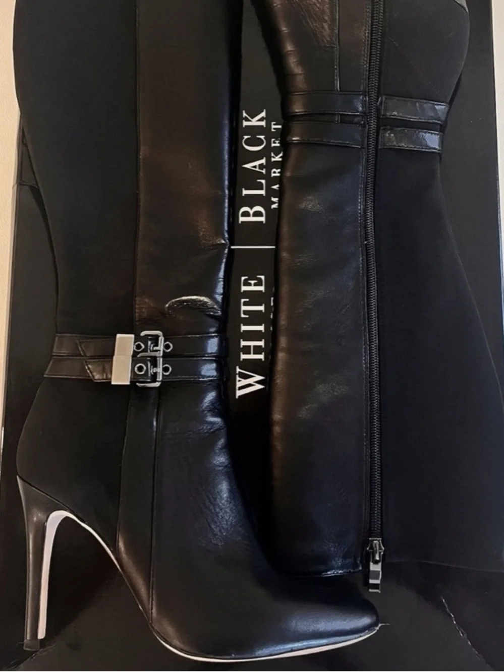 White House Black Market Genuine Leather Knee-High Boots